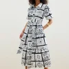 Binny - CASAMIENTO - Flags Black/White - Cotton Shirt Dress