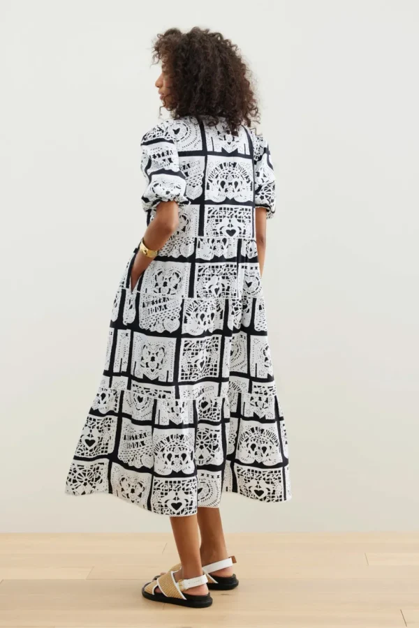 Binny - CASAMIENTO - Flags Black/White - Cotton Shirt Dress