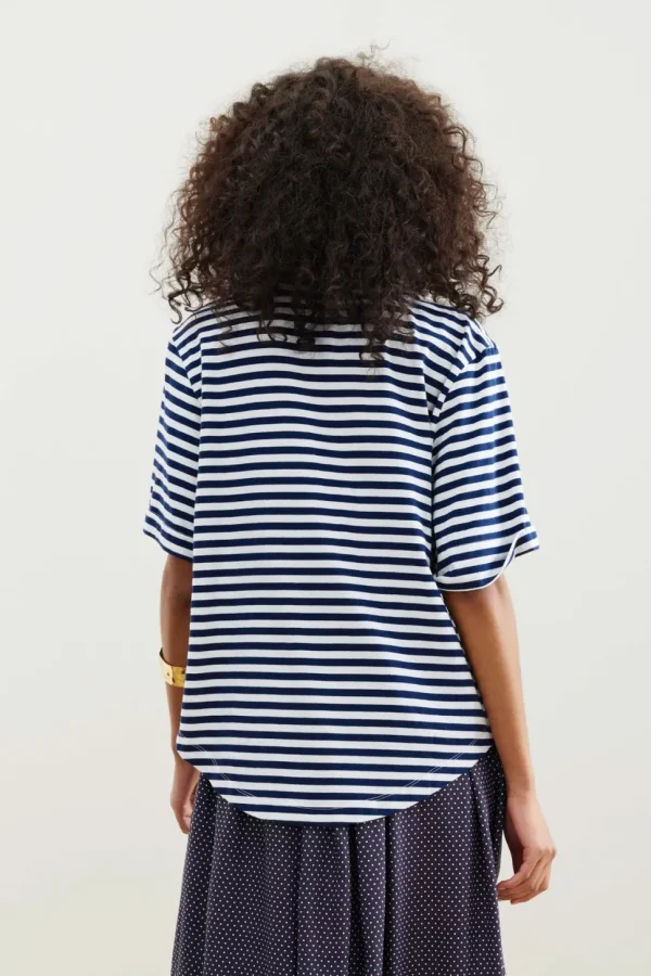 Binny - HOTEL PLAYA HERMOSA - Navy - Cotton Stripe T-Shirt