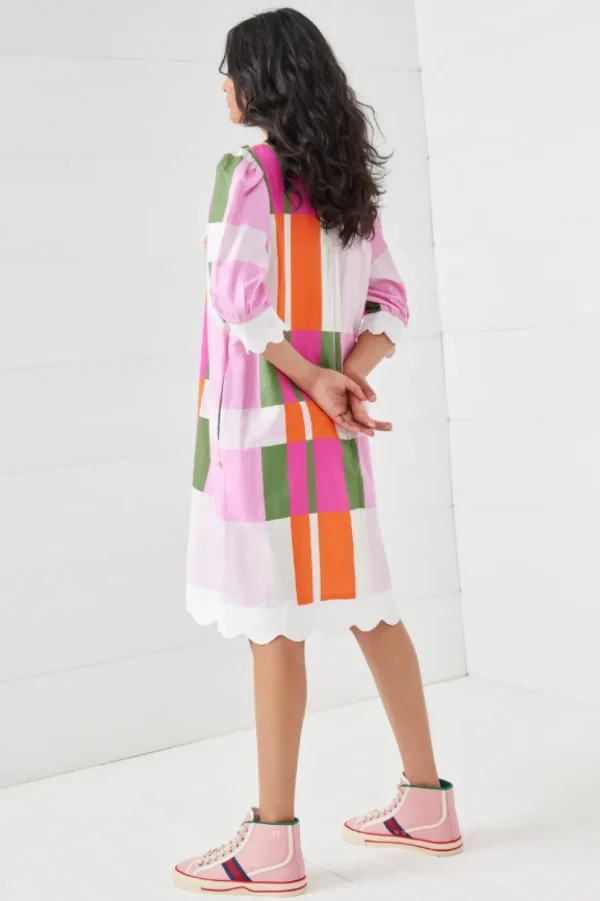 Binny - LADY WHISTLEDOWN - Frill Midi Dress - Pink Check