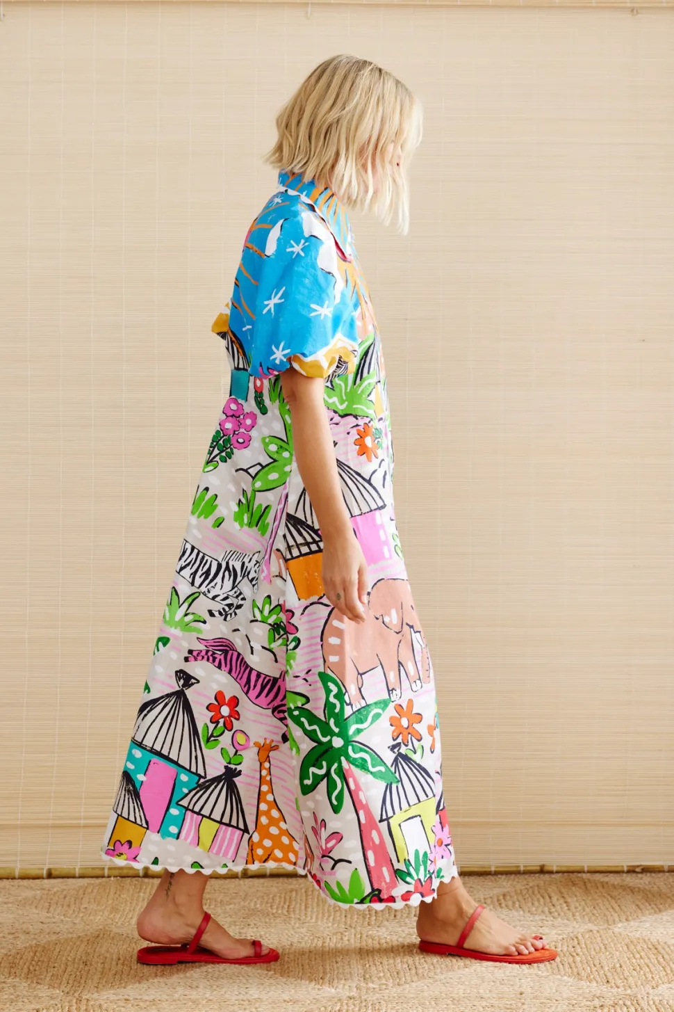binny__the_gods_must_be_c_5.webp Binny - THE GODS MUST BE CRAZY - Waxcloth - Cotton Poplin Maxi Dress