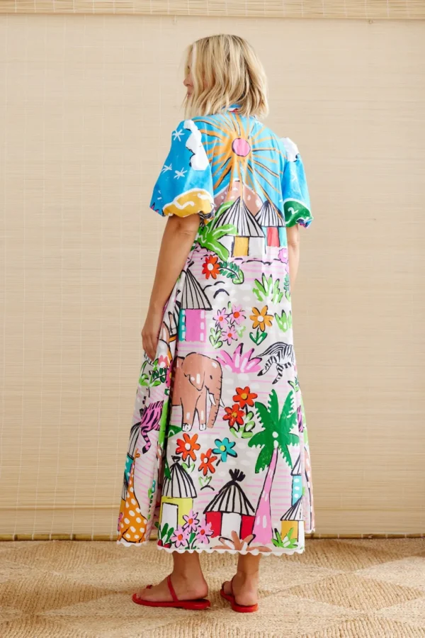 Binny - THE GODS MUST BE CRAZY - Waxcloth - Cotton Poplin Maxi Dress