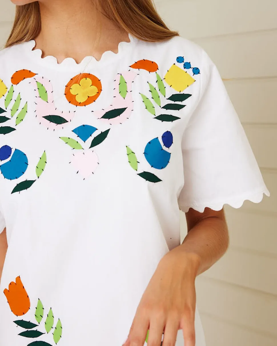 binny__the_quilting_socie_2.webp Binny - THE QUILTING SOCIETY Cotton poplin mini shift dress with applique jumbo ric rac trim detail.