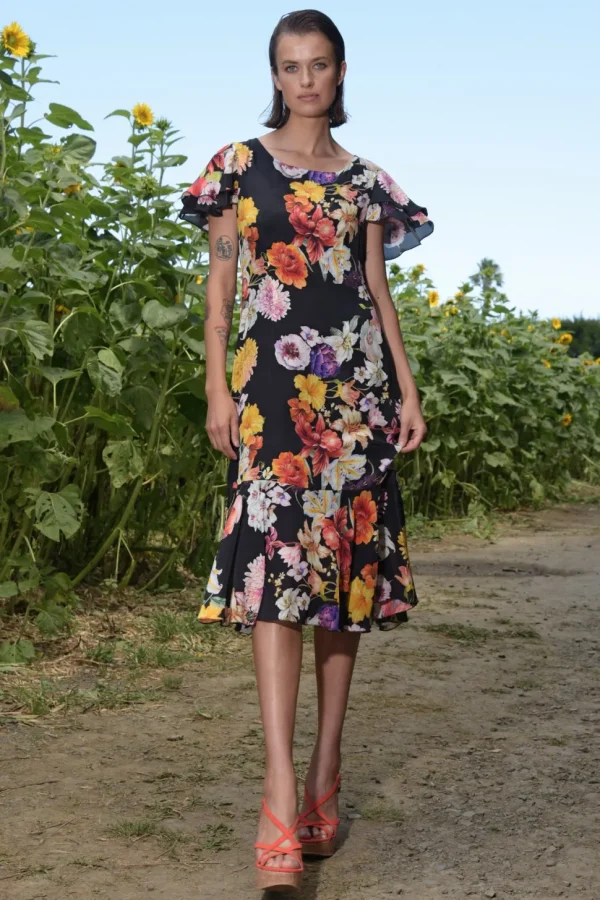 Curate - Modern Romantic Dress - Black Floral FINAL SALE