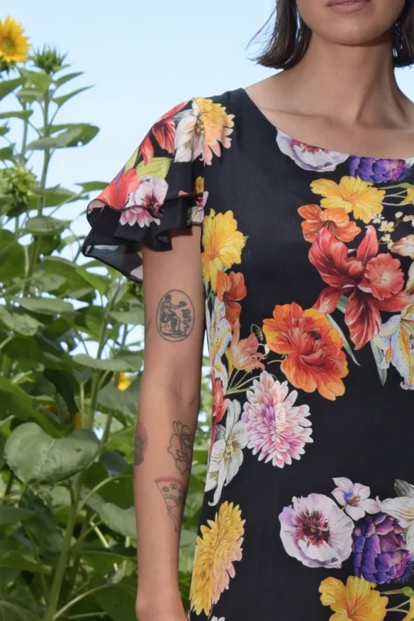 Curate - Modern Romantic Dress - Black Floral FINAL SALE