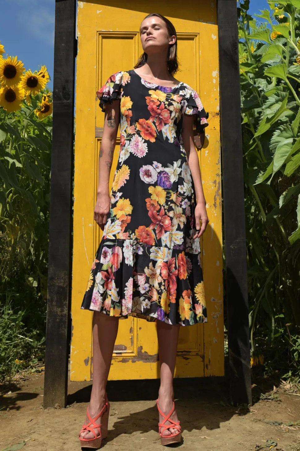 curate__modern_romantic_d_2.webp Curate - Modern Romantic Dress - Black Floral FINAL SALE