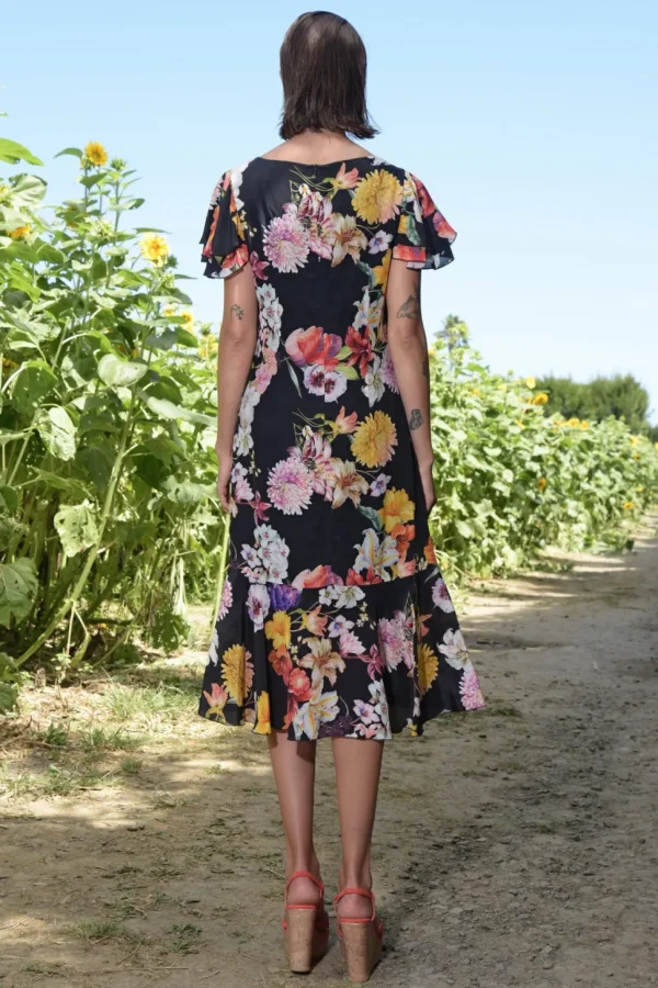 Curate - Modern Romantic Dress - Black Floral FINAL SALE