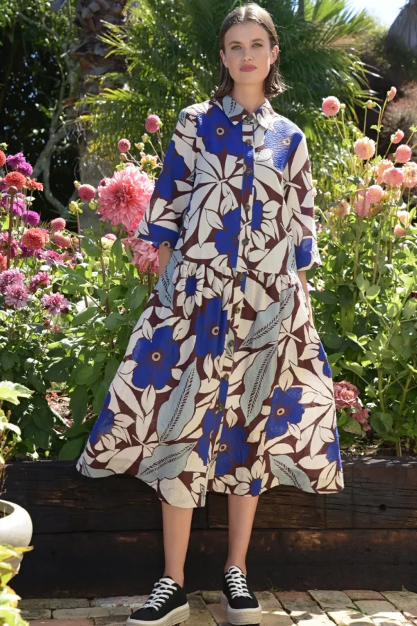 Curate - Shirty Summer Dress - Blue Floral FINAL SALE