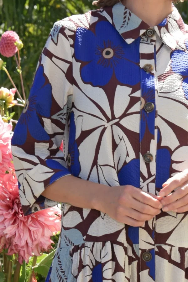 Curate - Shirty Summer Dress - Blue Floral FINAL SALE