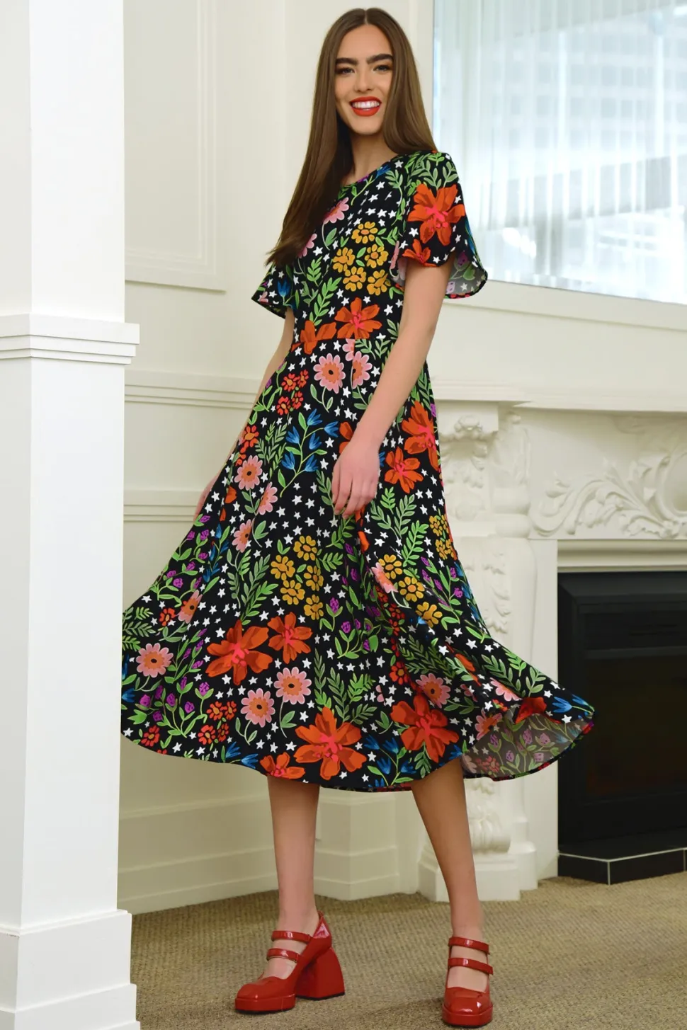 curate__swirl_story_dress_0.webp Curate - Swirl Story Dress - Flowers FINAL SALE