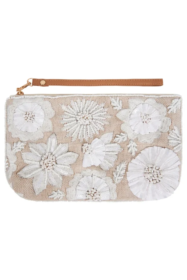 Eb & Ive - Flourish Clutch Bag - Tusk, Kiwi, Candy or Sapphire