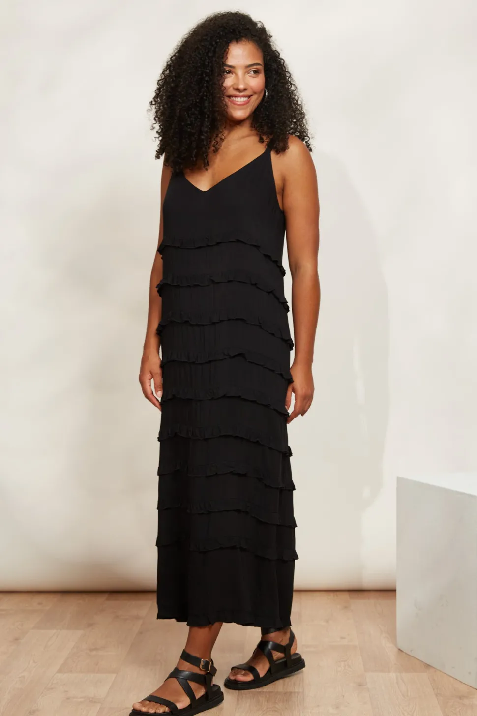 eb__ive__la_mer_frill_max_0.webp Eb & Ive - La Mer Frill Maxi Dress - Sable