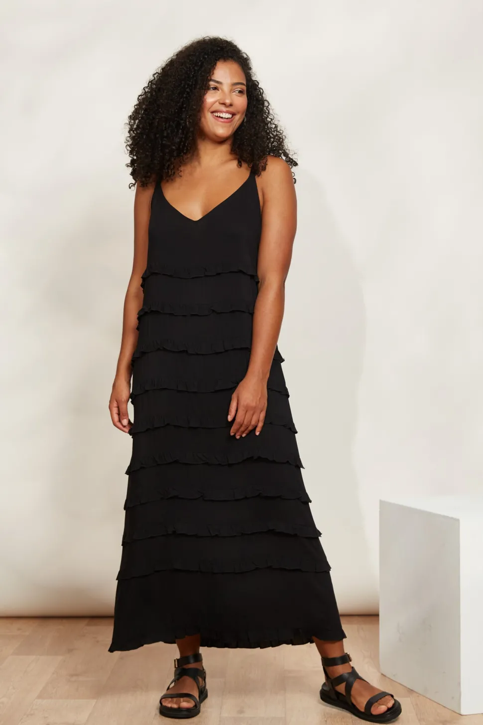 eb__ive__la_mer_frill_max_1.webp Eb & Ive - La Mer Frill Maxi Dress - Sable