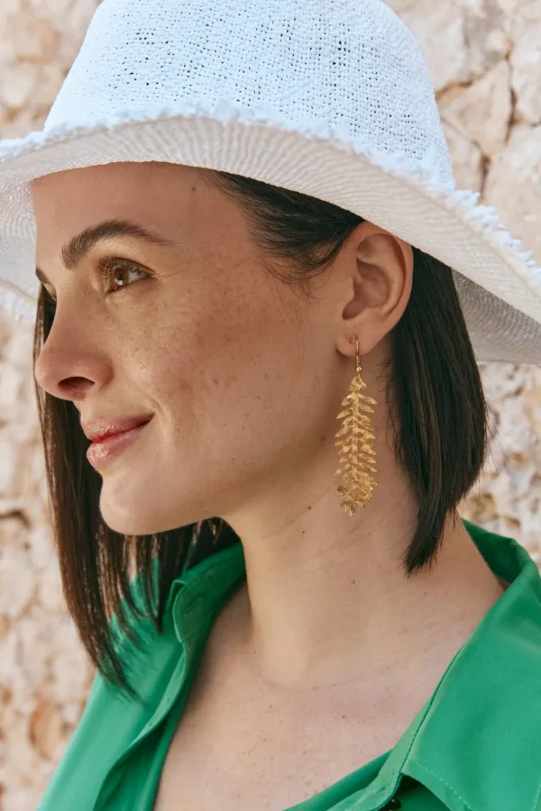 Eb & Ive - La Plage Earring - Gold Leaf, Drop FINAL SALE