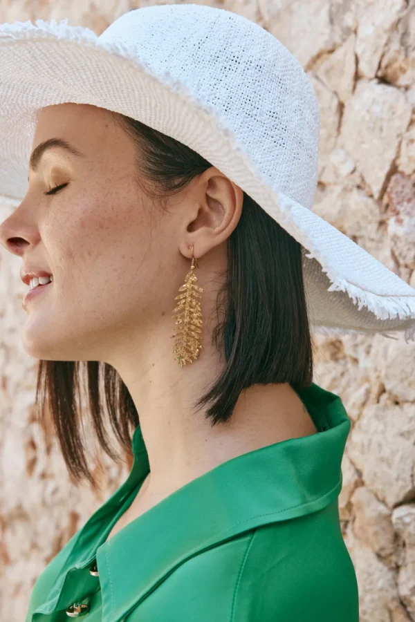 Eb & Ive - La Plage Earring - Gold Leaf, Drop FINAL SALE