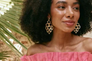 Eb & Ive - La Plage Earring - Gold Leaf, Drop FINAL SALE