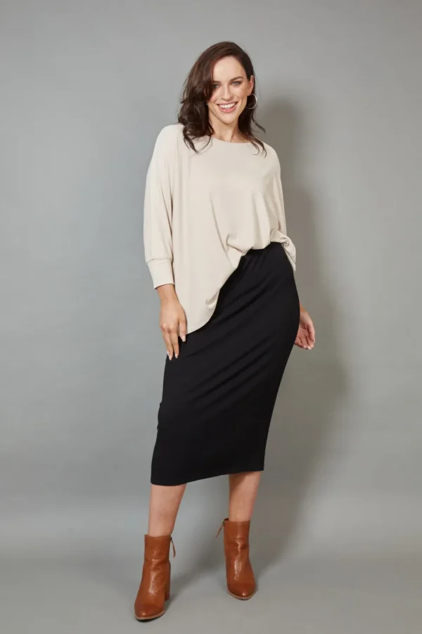 Eb & Ive - Studio Jersey Skirt - Ebony Black FINAL SALE