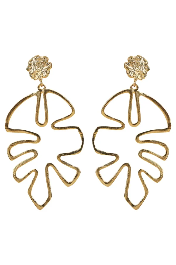 Eb & Ive - Zest Earring - Gold Fan, Royalty or Gold