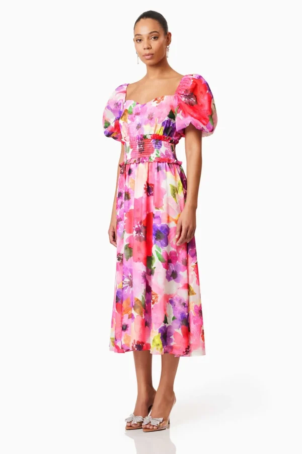 Elliatt - Darra Puff Sleeve Dress - Floral Multi