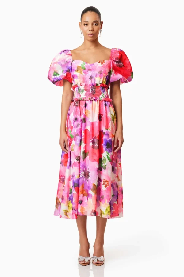 Elliatt - Darra Puff Sleeve Dress - Floral Multi