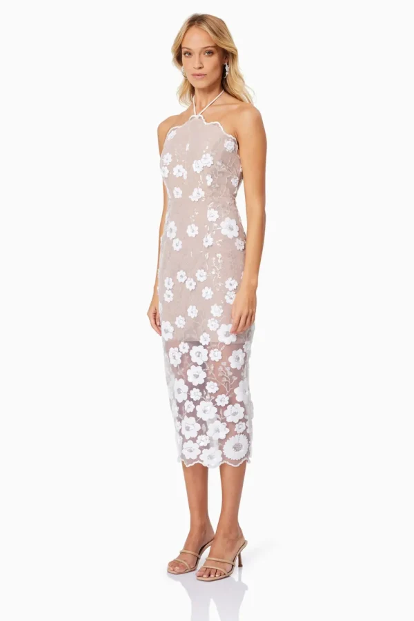 Elliatt - Elodie Midi Dress - Ivory Nude