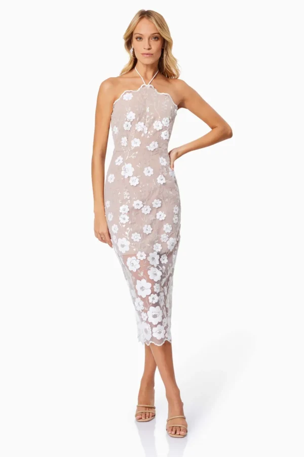 Elliatt - Elodie Midi Dress - Ivory Nude