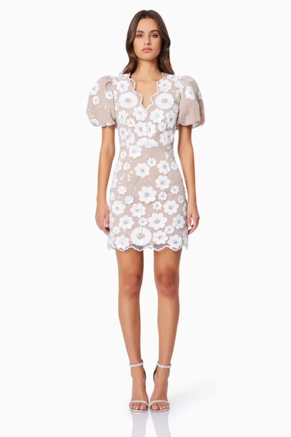 Elliatt - Elodie Mini Dress - Ivory Nude