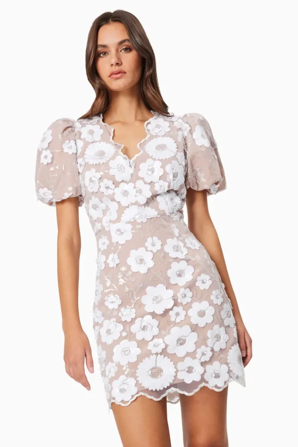 Elliatt - Elodie Mini Dress - Ivory Nude