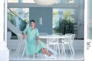 Foil - Award Winning Dress - Green Stripe CFO7875