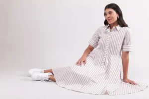 Foil - Award Winning Dress - Sand Stripe CFO7875