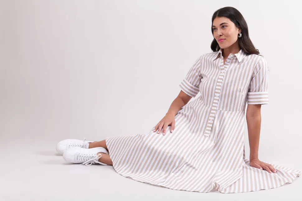 foil__award_winning_dress_3.webp Foil - Award Winning Dress - Sand Stripe CFO7875
