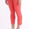 Foil - Fuss Free Trapeze Taper Capri Pant - Papaya CFO4901