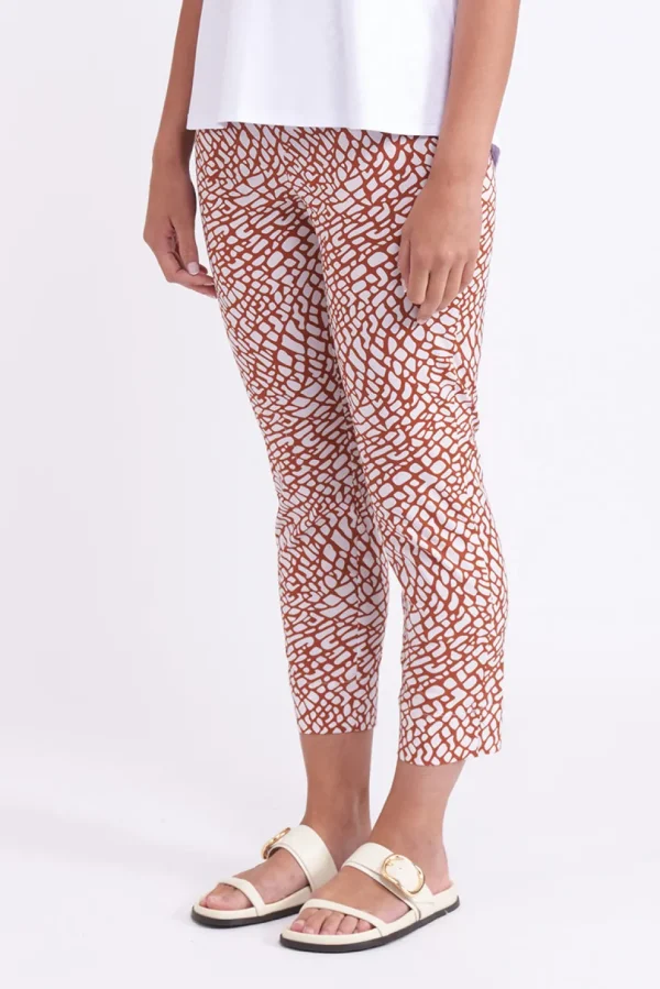 Foil - Fuss Free Trapeze Taper Capri Pant - Botswana Ginger Snap CF04901P