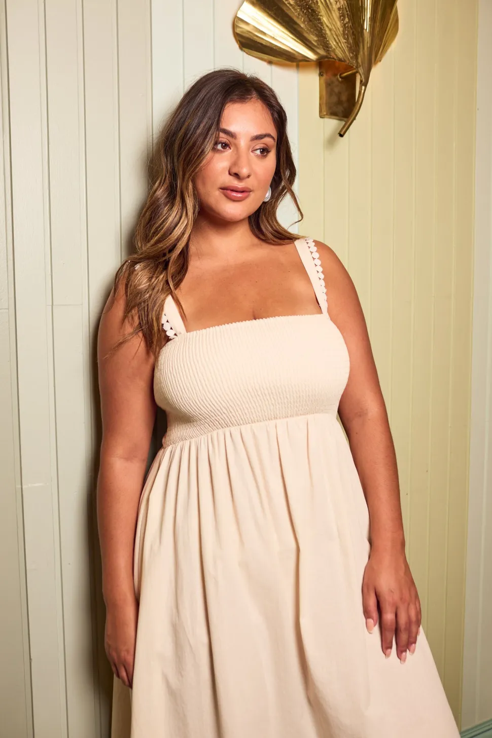 haven__adelfia_shirred_dr_1.webp Haven - Adelfia Shirred Dress - Cannoli