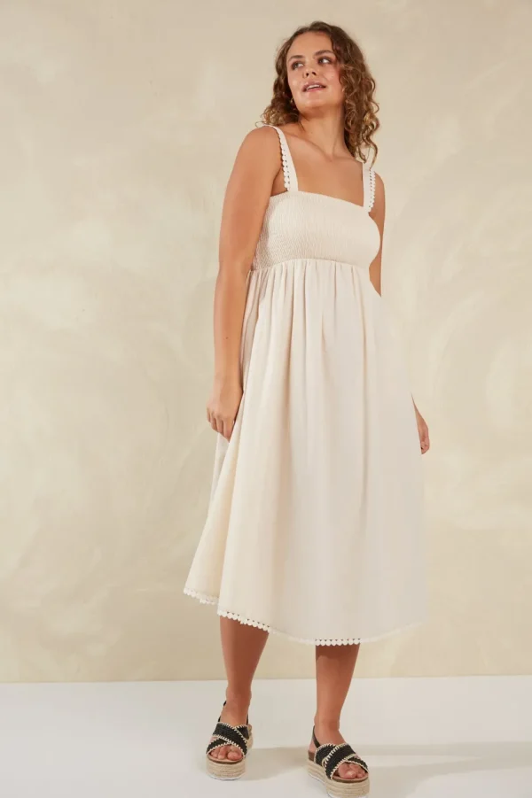 Haven - Adelfia Shirred Dress - Cannoli