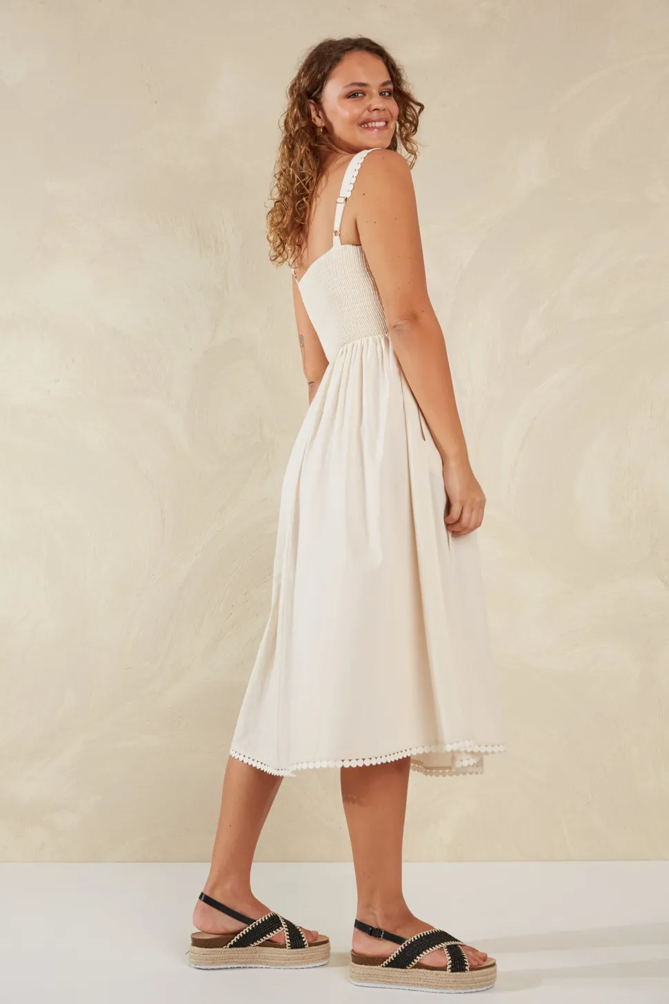 haven__adelfia_shirred_dr_5.webp Haven - Adelfia Shirred Dress - Cannoli