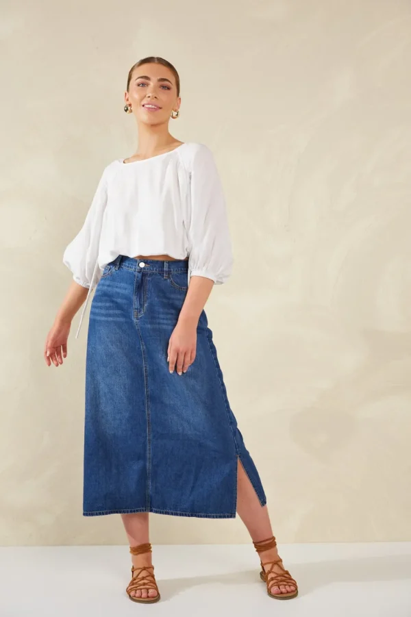Haven - Dalton Denim Skirt - Indigo
