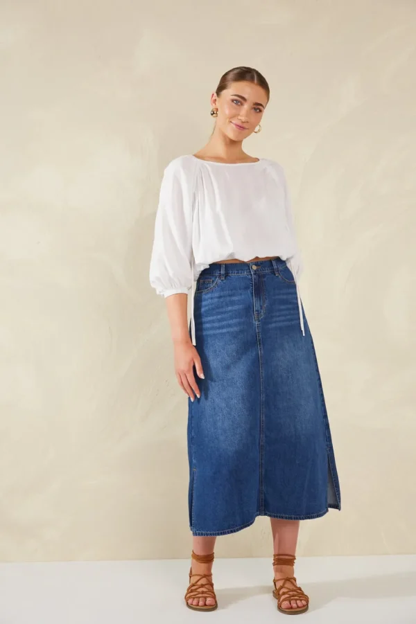 Haven - Dalton Denim Skirt - Indigo