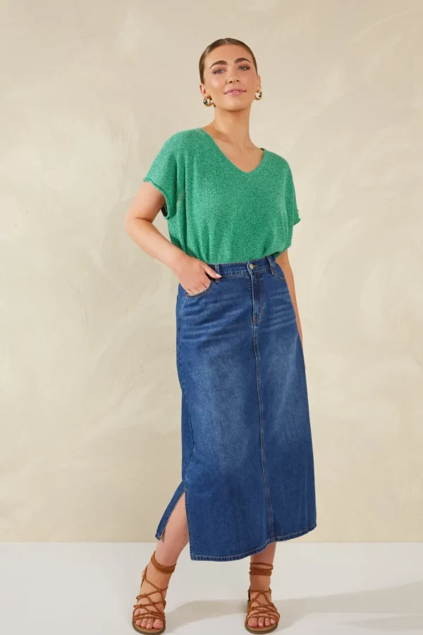Haven - Dalton Denim Skirt - Indigo