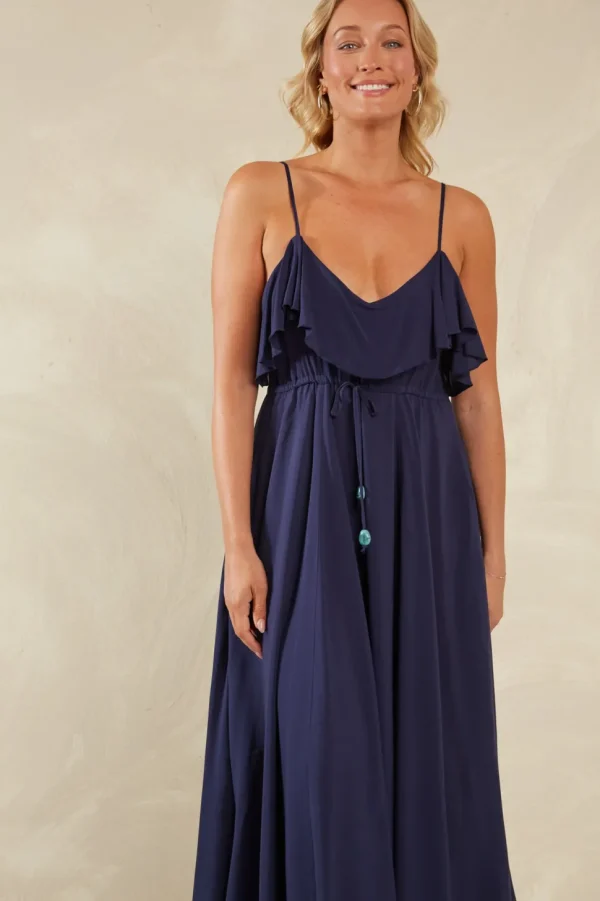 Haven - Lipari Frill Maxi Dress - Riviera