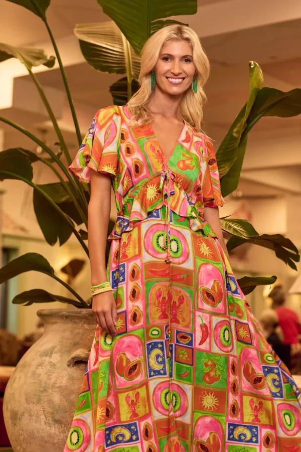 Haven - Portofino Frill Maxi Dress - Spritz FINAL SALE
