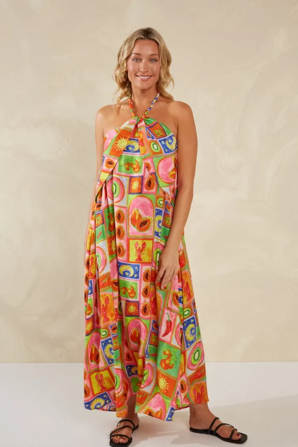 Haven - Portofino Halter Maxi Dress - Spritz FINAL SALE