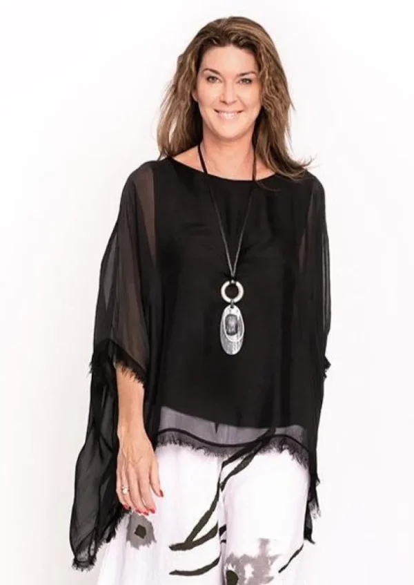 Imagine - Black Onyx Emiliana Silk Top 10IM3028