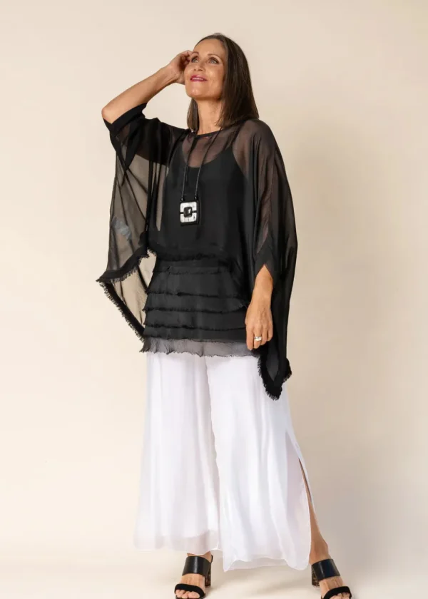Imagine - Black Onyx Farah Top Silk 10IM7085