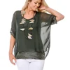 Imagine - Khaki Mimi Top Silk w Sequins 10MM2161K