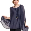 Imagine - Navy Emiliana Silk Top 10IM3028