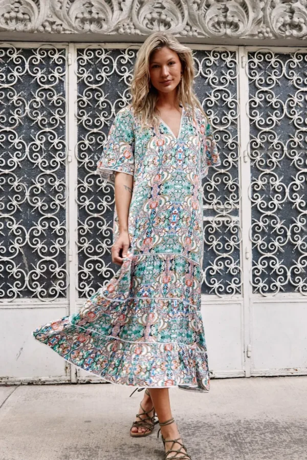 Isle of Mine - Esme Maxi Dress - Lotus Fleuron FINAL SALE