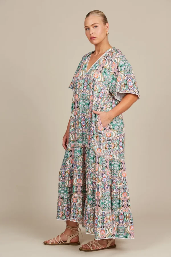 Isle of Mine - Esme Maxi Dress - Lotus Fleuron FINAL SALE