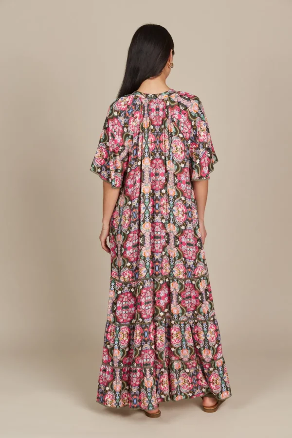 Isle of Mine - Esme Maxi Dress - Olive Fleuron FINAL SALE
