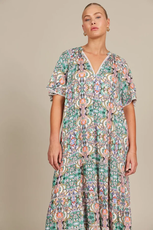 Isle of Mine - Esme Maxi Dress - Lotus Fleuron FINAL SALE